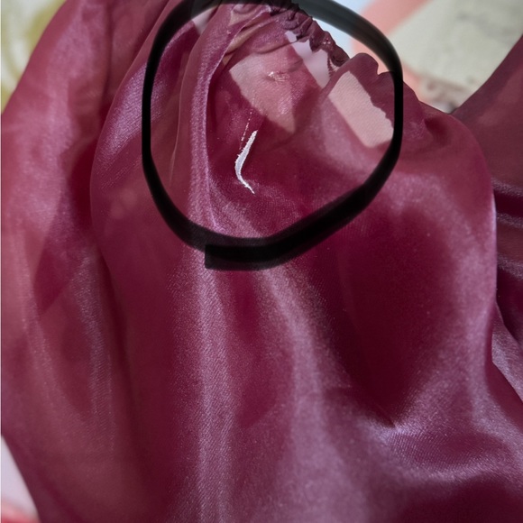 Silkie puff dress, size S, color bordeaux - Picture 10 of 11